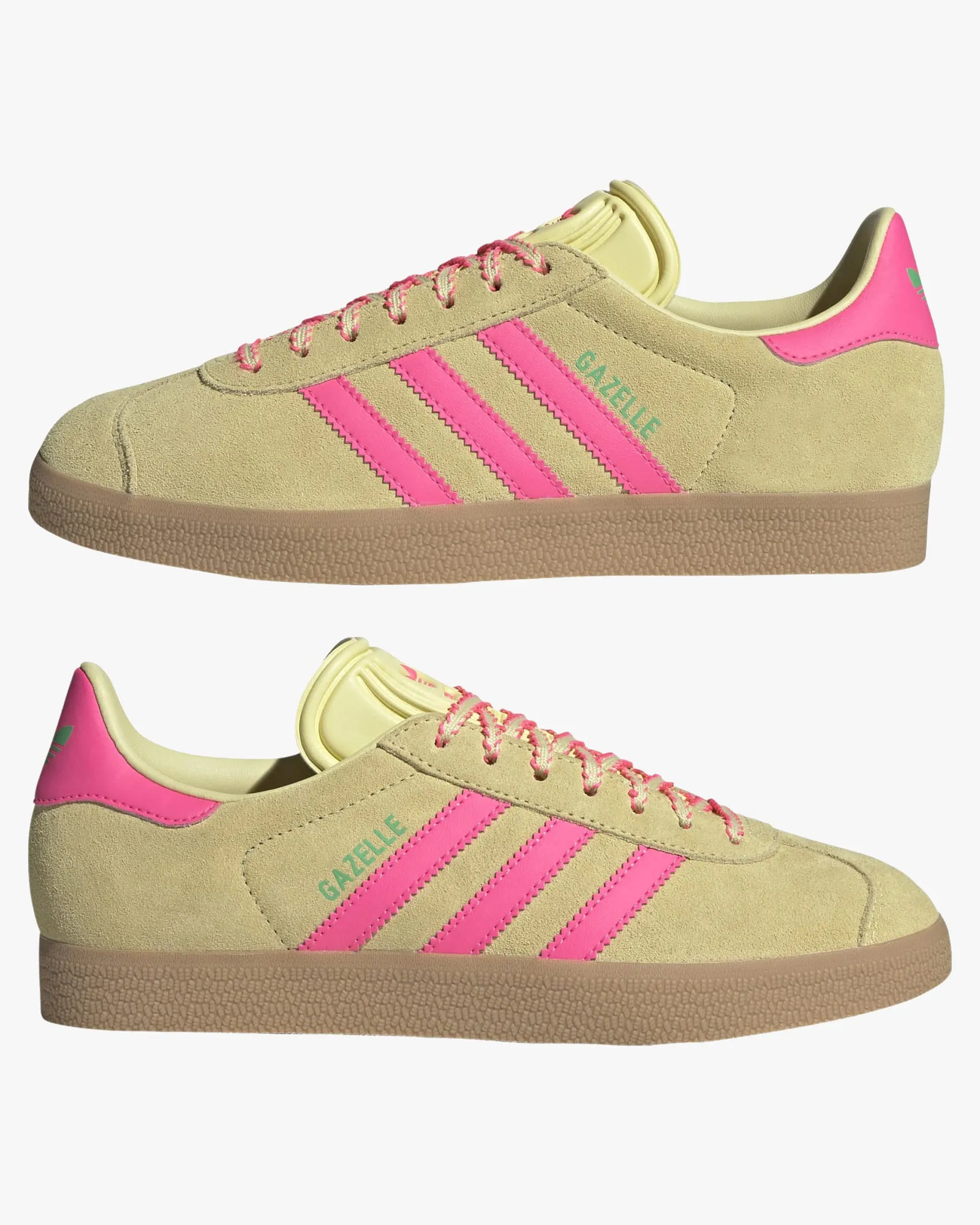 Adidas Womens Gazelle - Powder Yellow / Lucid Pink / Gum