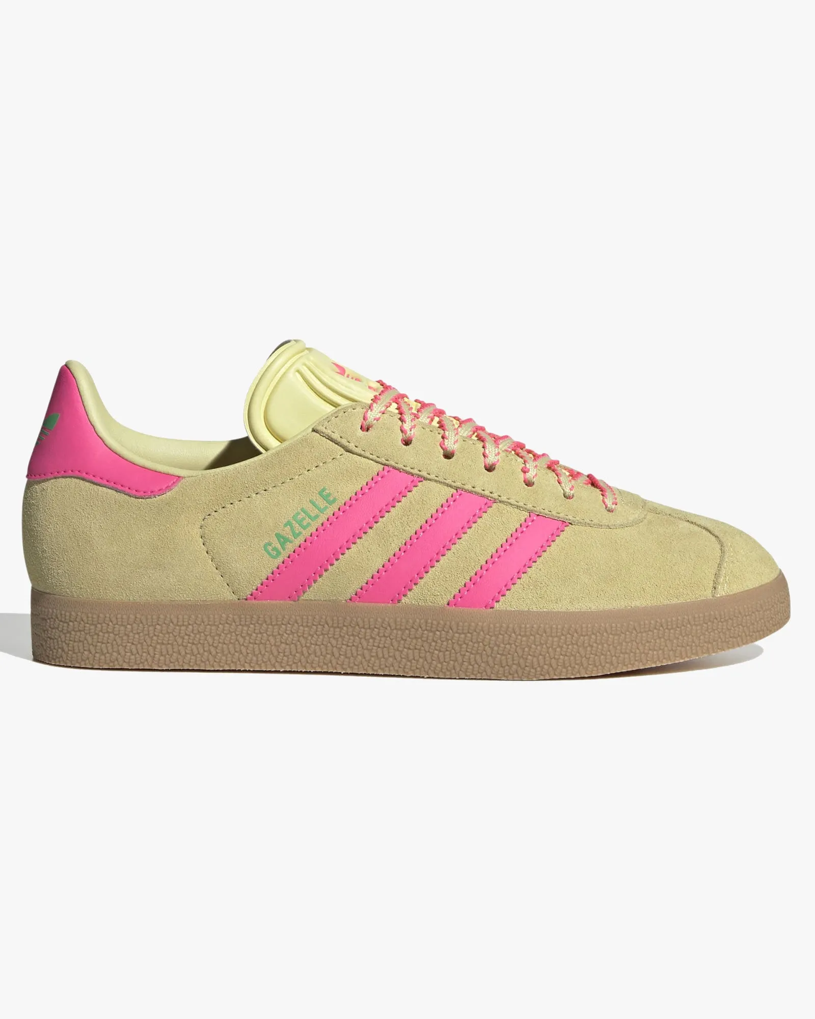 Adidas Womens Gazelle - Powder Yellow / Lucid Pink / Gum
