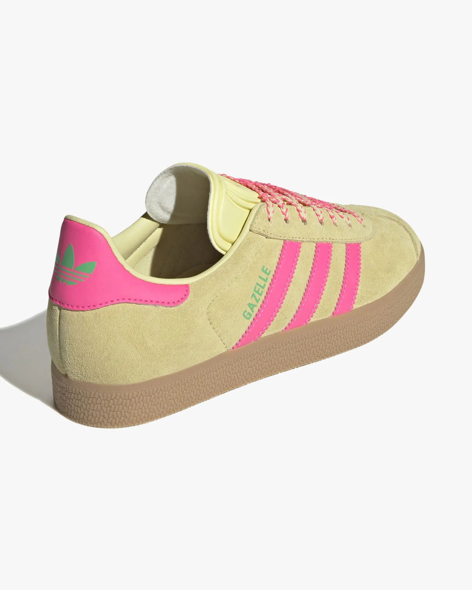 Adidas Womens Gazelle - Powder Yellow / Lucid Pink / Gum