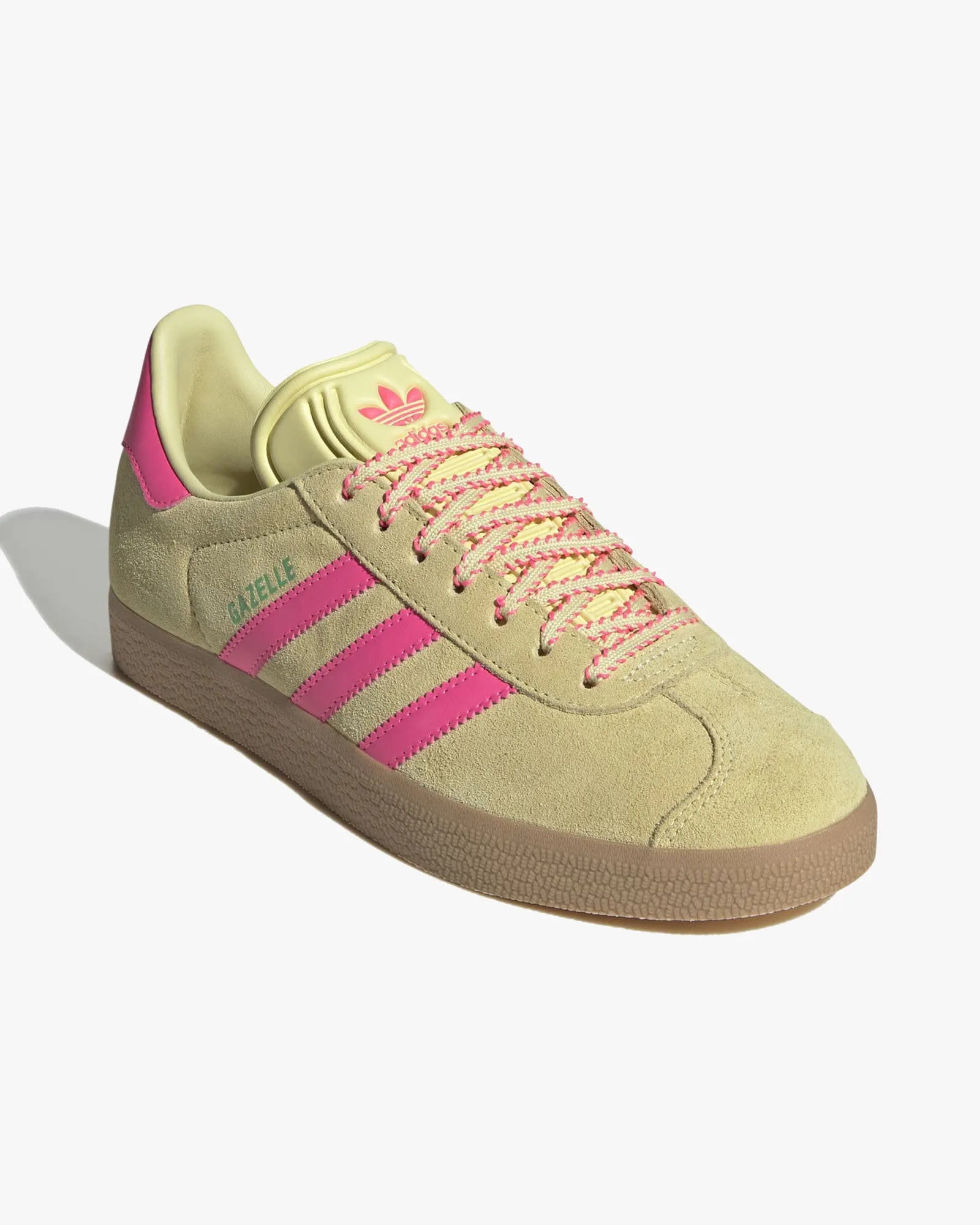 Adidas Womens Gazelle - Powder Yellow / Lucid Pink / Gum