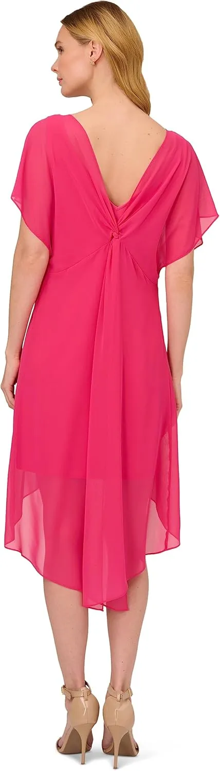 Adrianna Papell Women's Chiffon Overlay Draped Dress