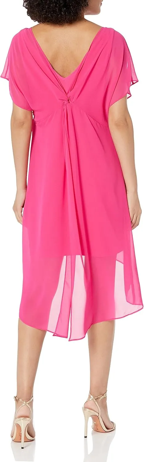 Adrianna Papell Women's Chiffon Overlay Draped Dress