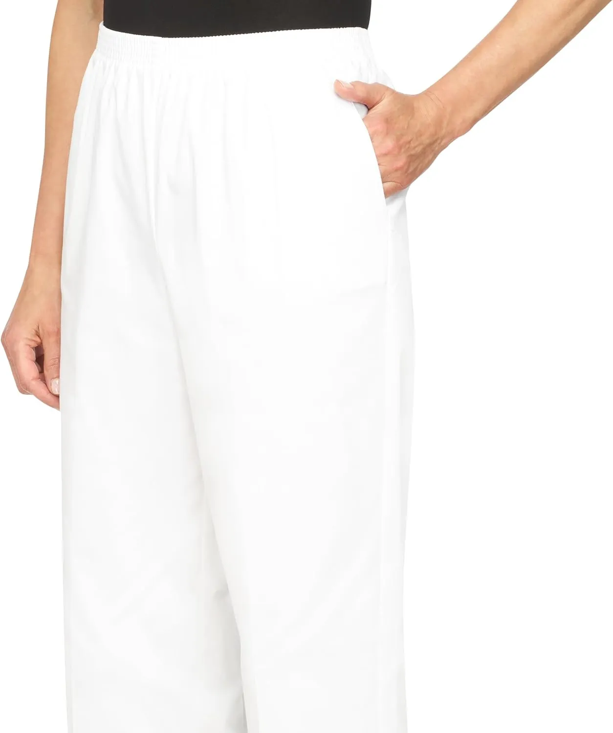 Alfred Dunner Womens Plus-Size Soft Twill Mid-Rise Regular Fit Straight Leg Short Length Casual Pant