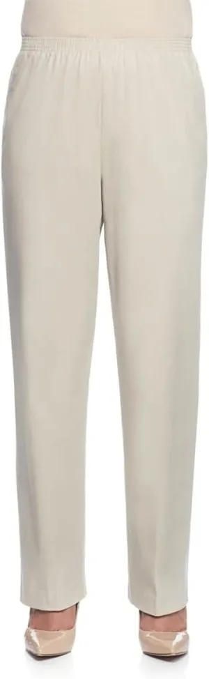 Alfred Dunner Womens Plus-Size Soft Twill Mid-Rise Regular Fit Straight Leg Short Length Casual Pant