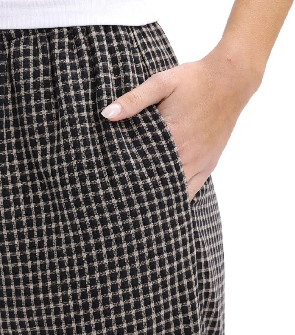 Amazhiyu Women's Cotton Gauze Plaid Elastic Casual Lounge Pants with Pockets