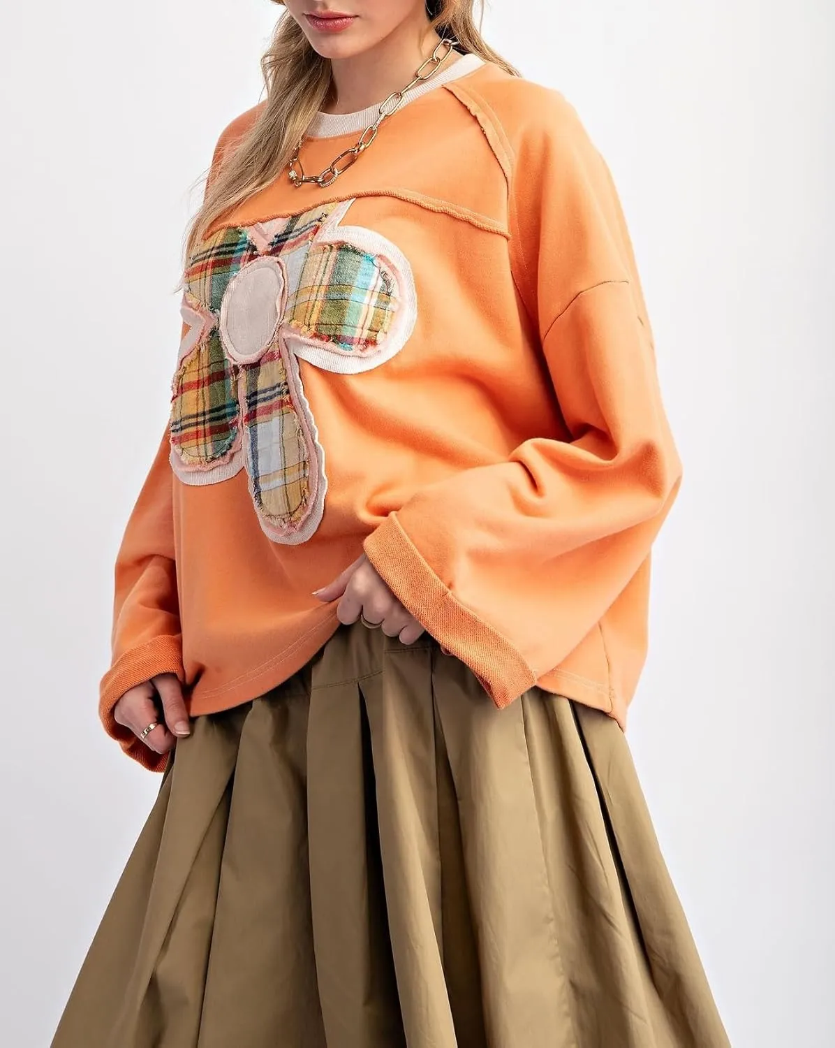 Argeousgor Women Oversized Graphic Sweatshirt Y2k Drop Shoulder Crewneck Long Sleeve Shirt Tops Vintage Sweater Jacket