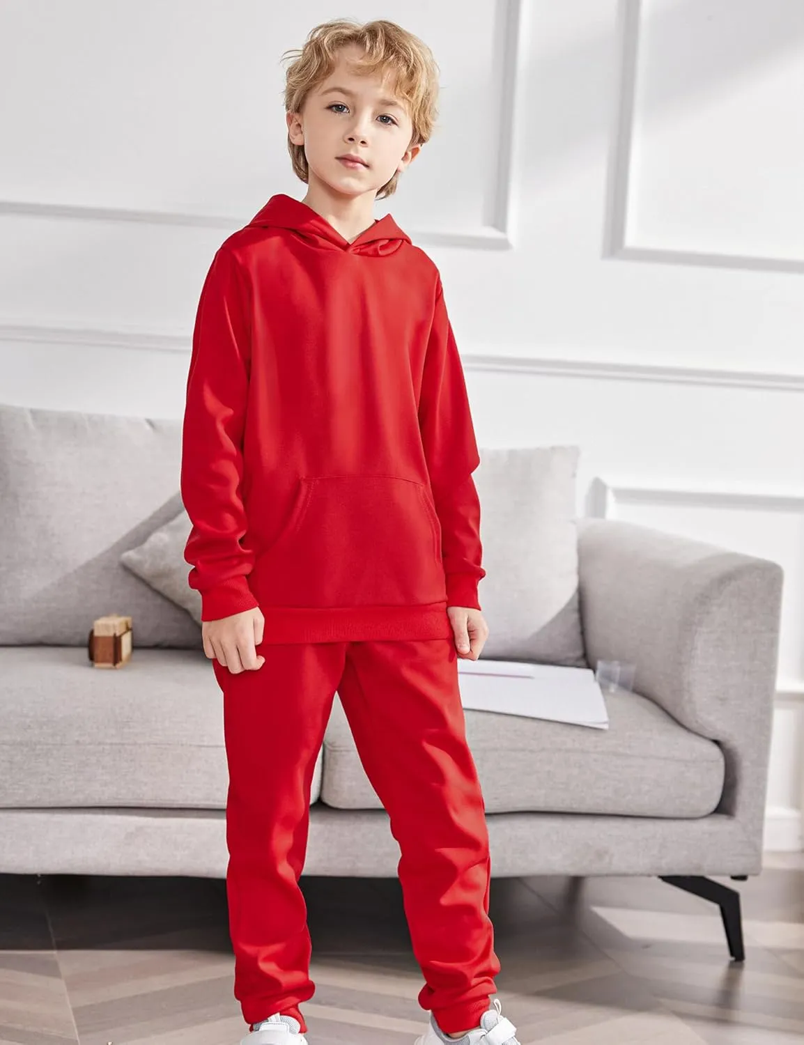 Arshiner 2 Piece Outfit Boys Pullover Hoodies Sweatshirt Suit For Kids Tracksuit Set