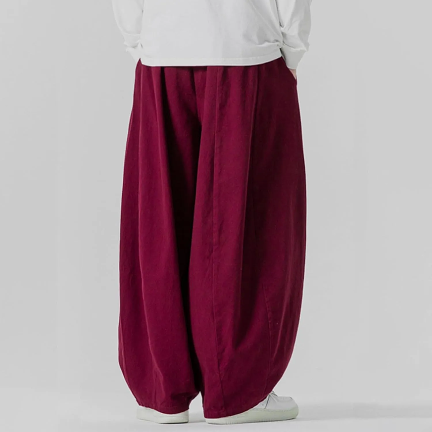 Baggy Pants Men Drawstring Elastic Waist Hip Hop Harem Pants Streetwear Casual Wide Leg Lantern Jogging Sweatpants