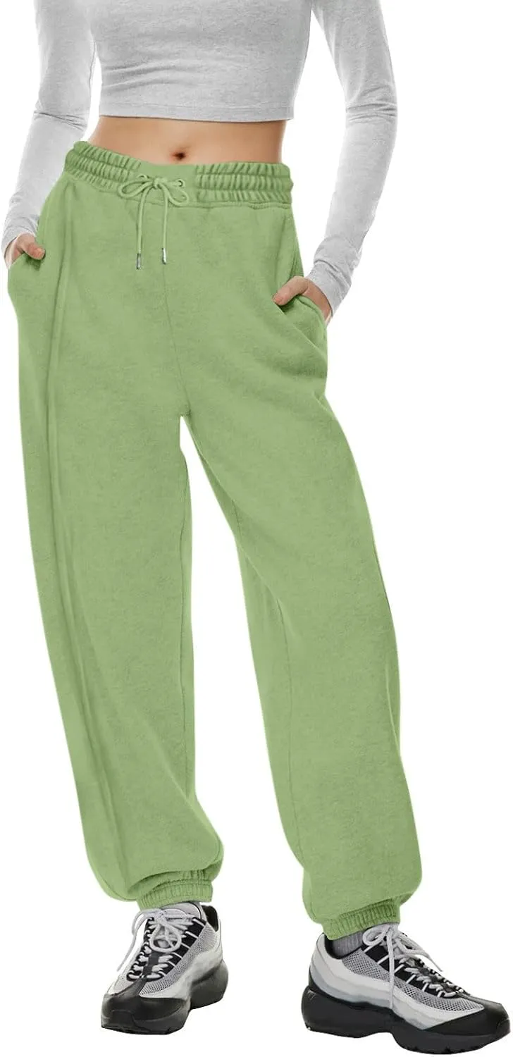 Baggy Sweatpants for Women Slim Fit Fall Jogger Pants High Waist Drawstring Fashion Trousers Petite with Pocket
