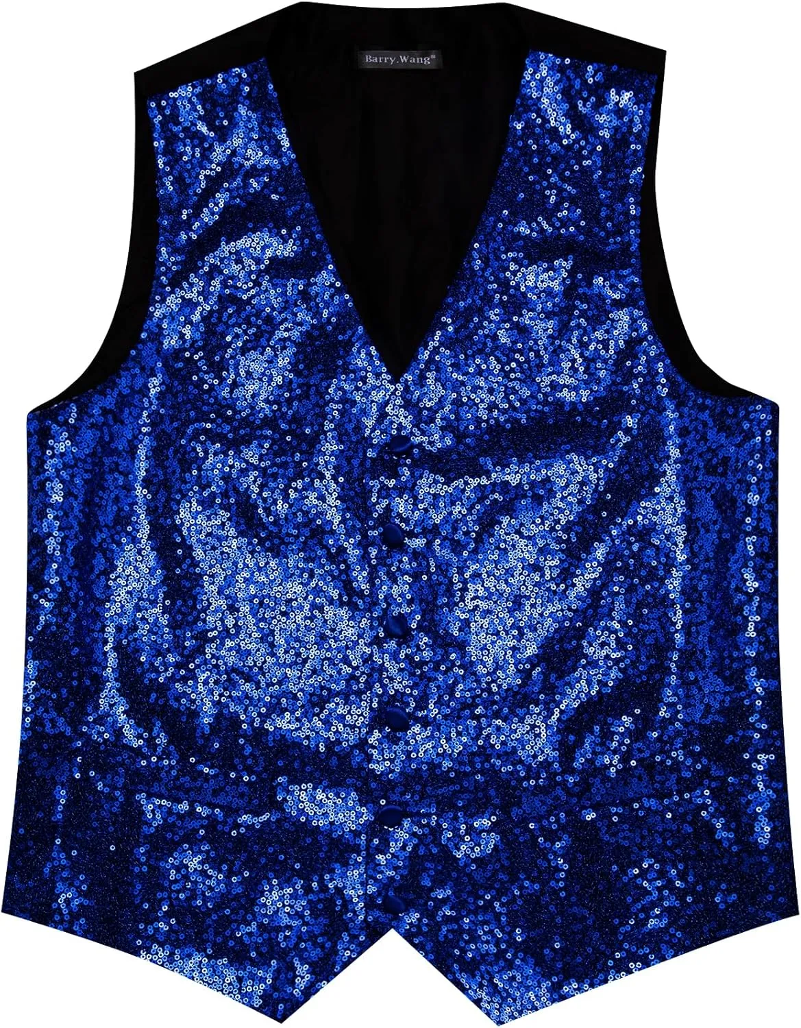 Barry.Wang Mens Sequins Vest Formal/Leisure V-neck Shiny Waistcoat Bowtie Set Prom Party Tuxedo
