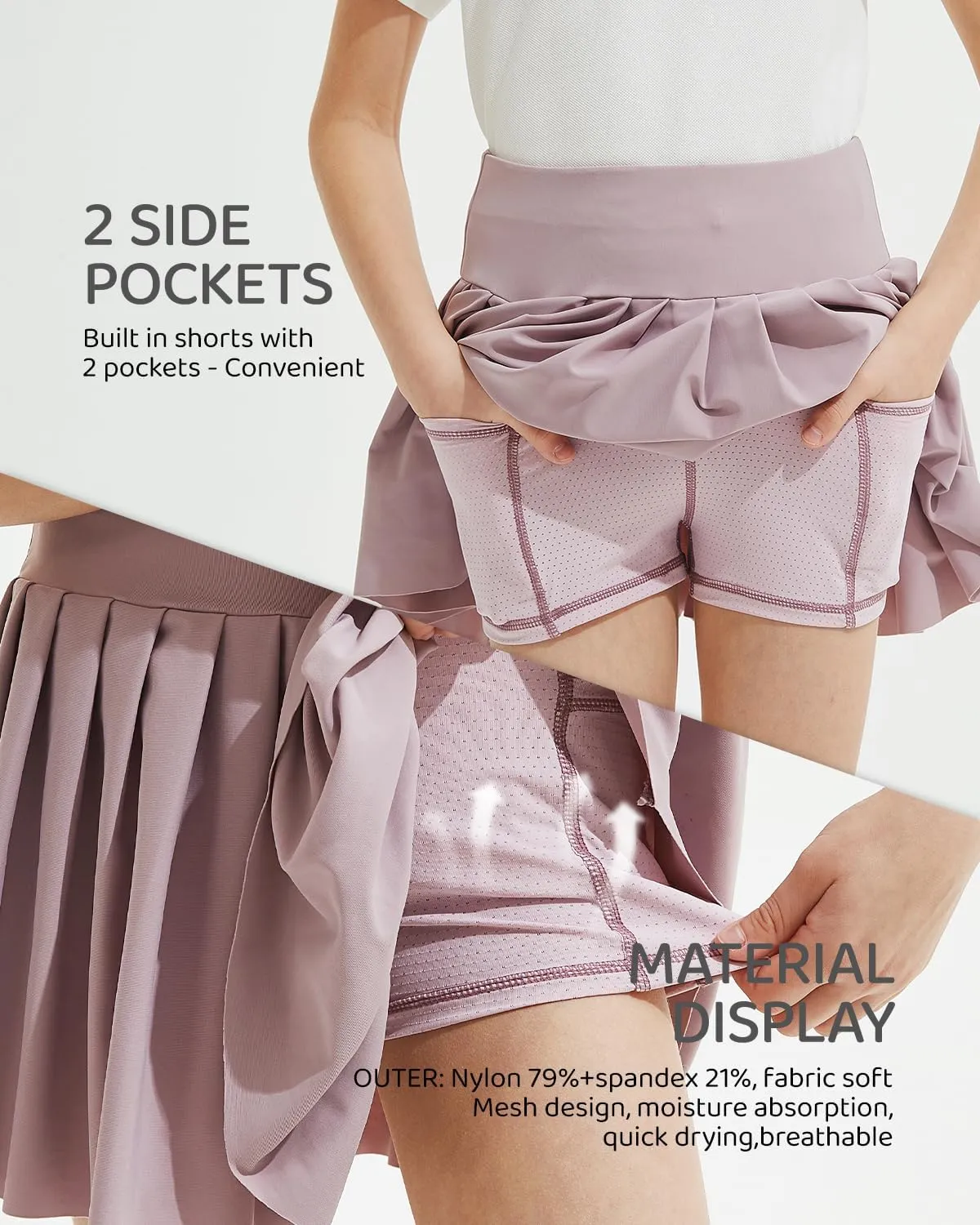 BebreezChic Girl's Tennis Skirt Athletic Pleated High Waisted Kid's Mini Skort Sport Uniform with Pockets Golf Running