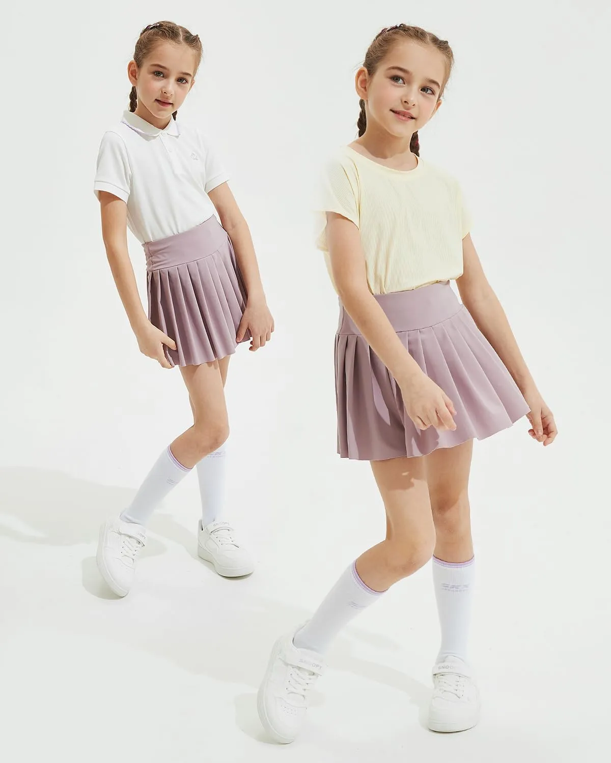 BebreezChic Girl's Tennis Skirt Athletic Pleated High Waisted Kid's Mini Skort Sport Uniform with Pockets Golf Running