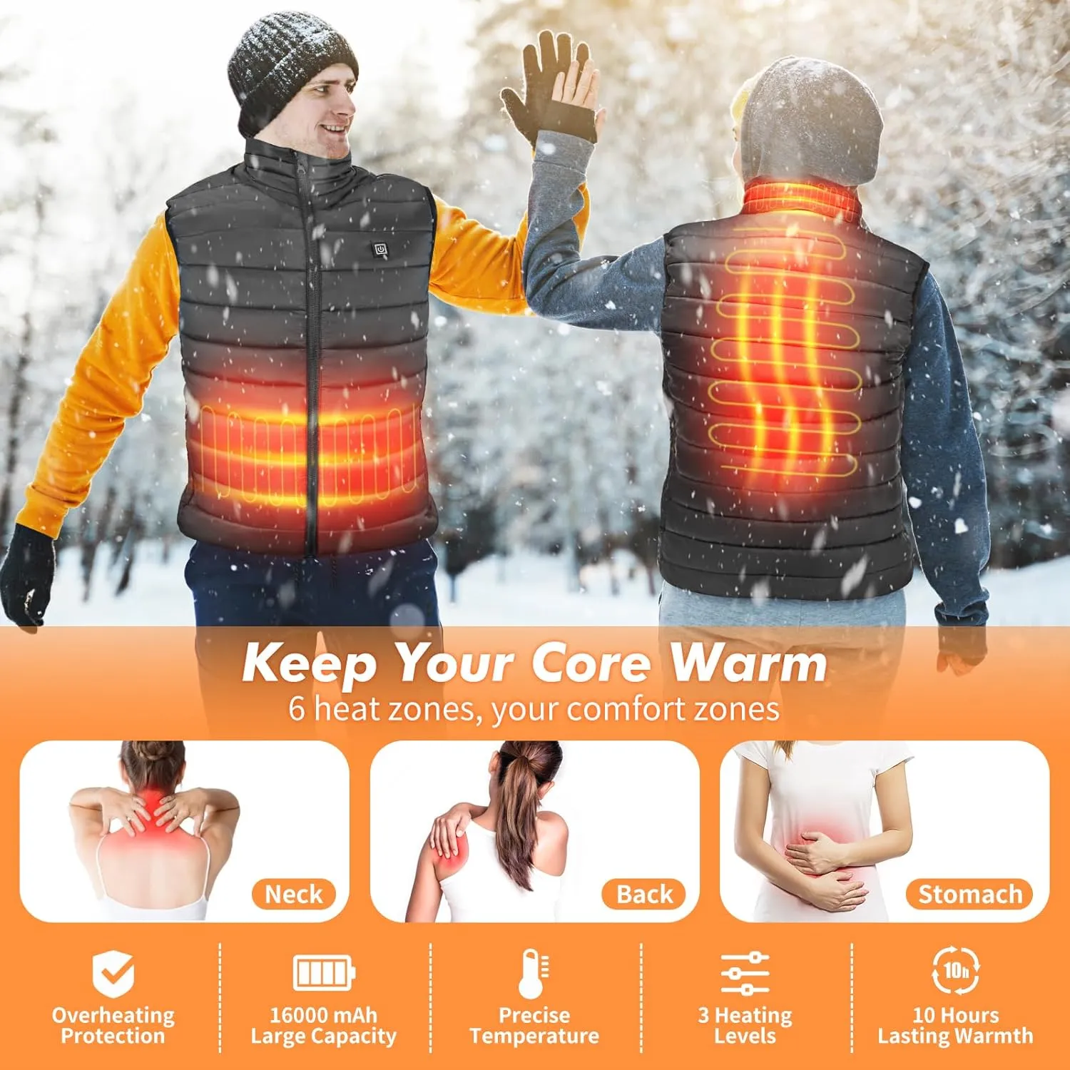 bellaciao Heated Vest Gift for Men Women 5v 2a USB Charging Heating Vest for Men Women not included battery