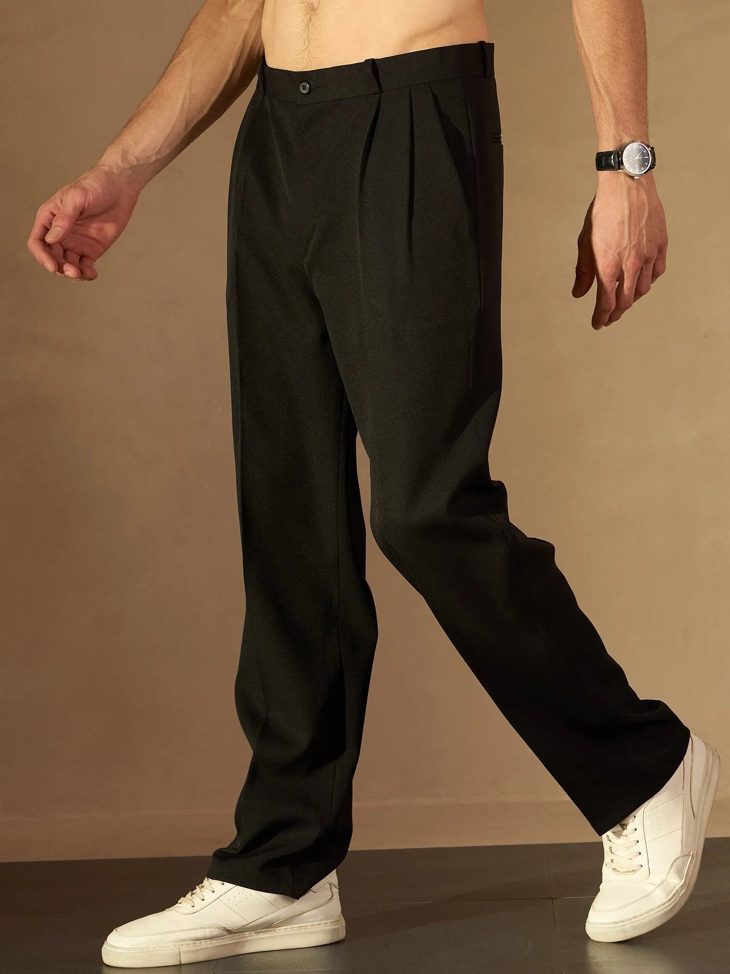 Black: Baggy Fit Korean Trouser