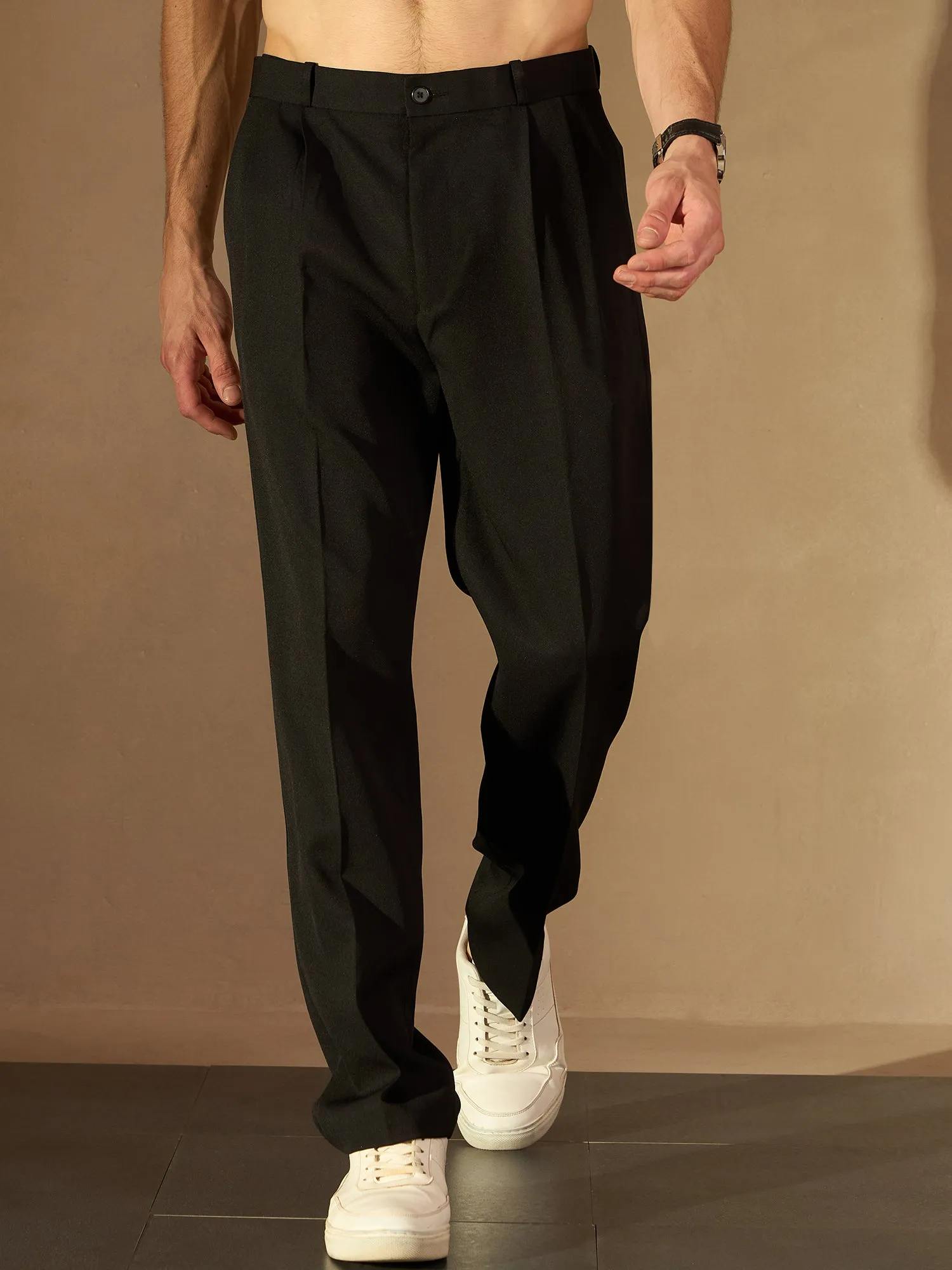 Black: Baggy Fit Korean Trouser