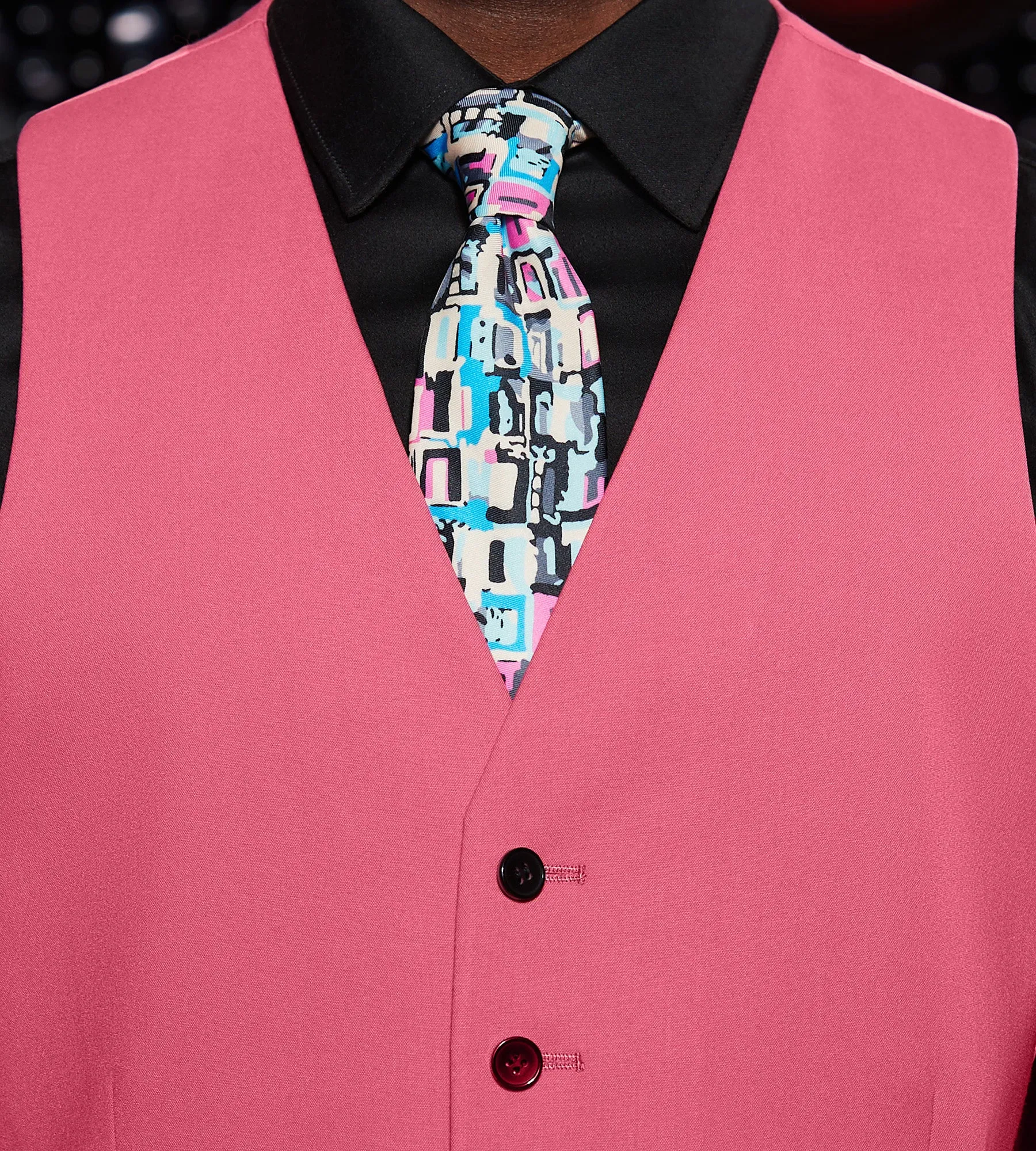 Bright Pink Solid Suit Vest