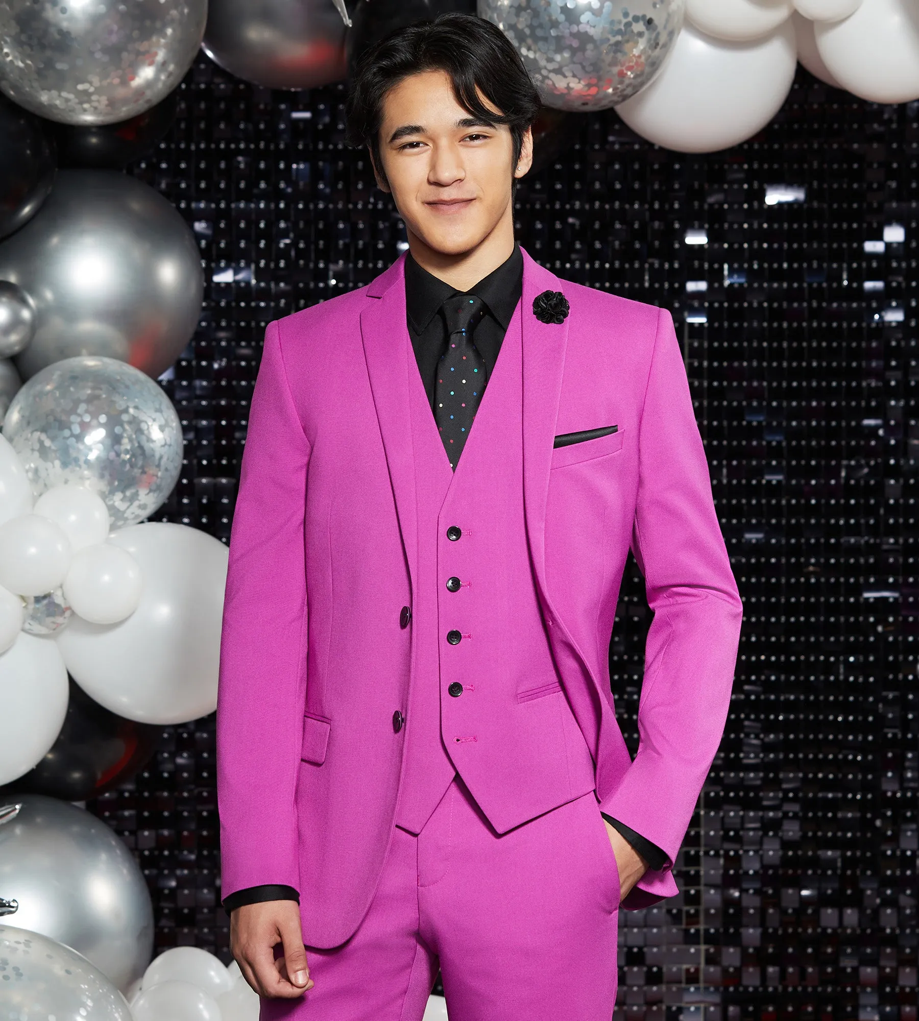 Bright Purple Solid Suit Vest