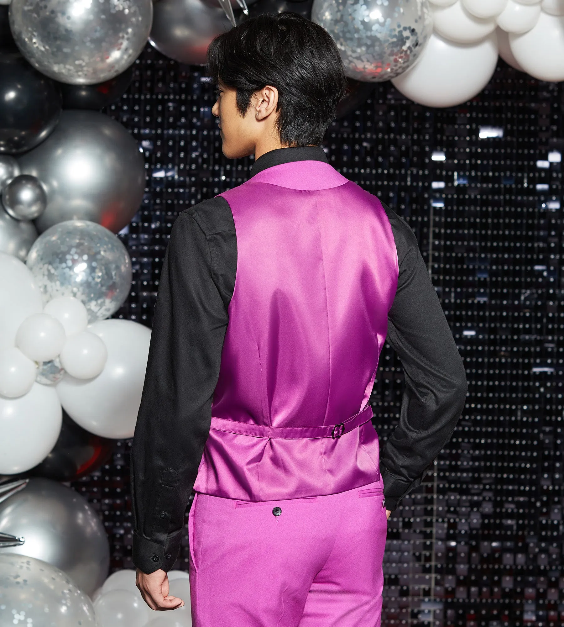 Bright Purple Solid Suit Vest