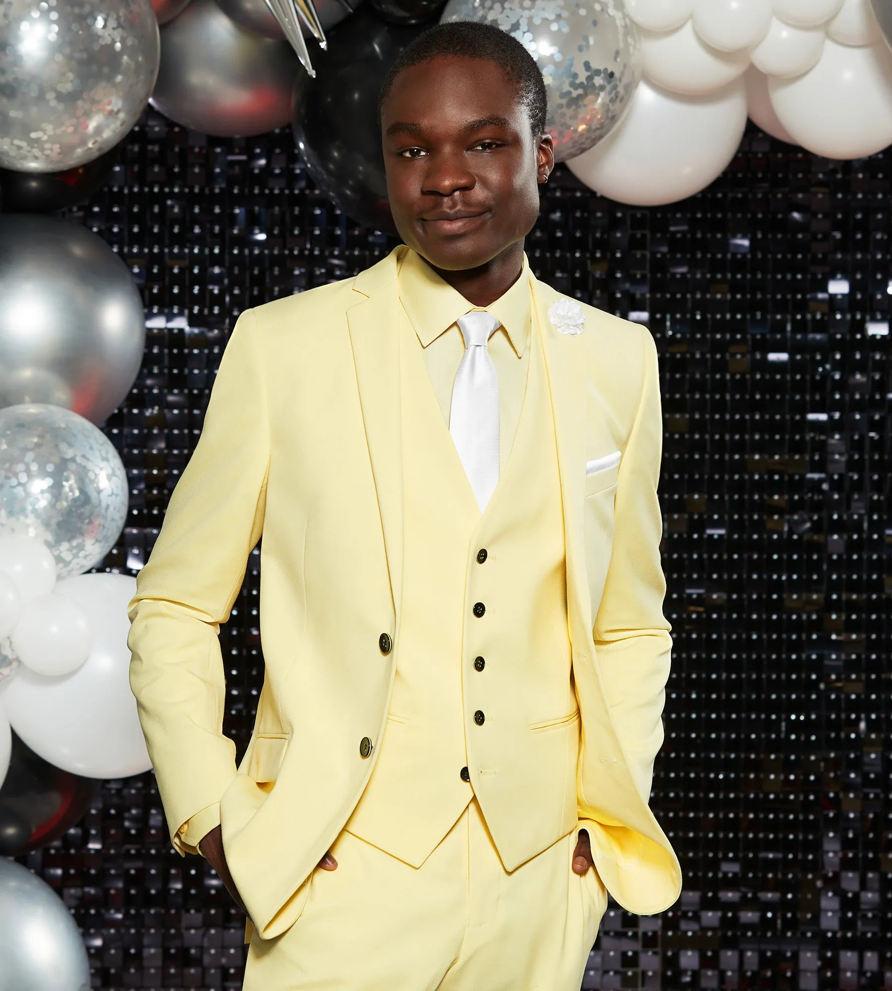 Bright Yellow Solid Suit Vest