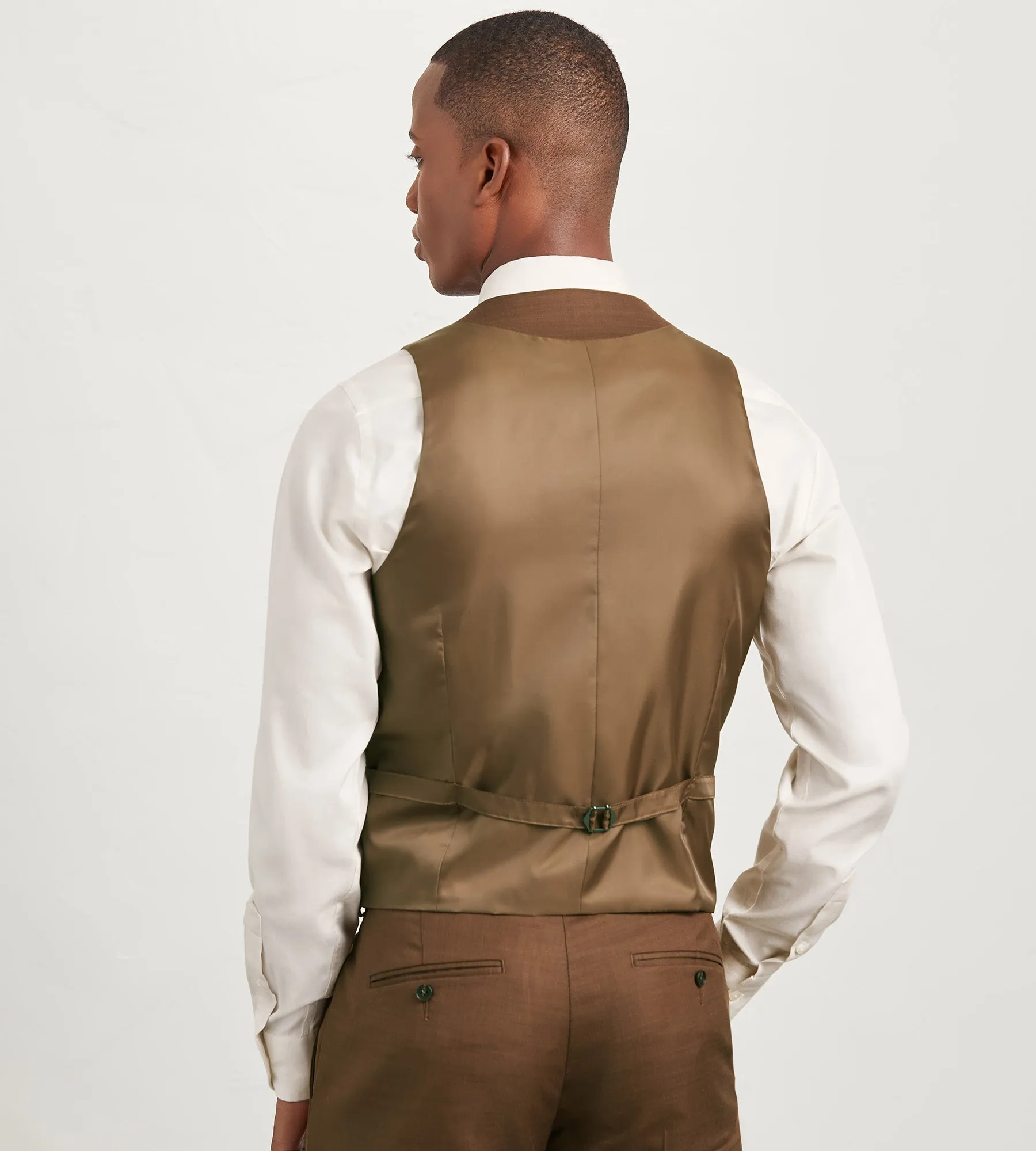Cappuccino Solid Suit Vest