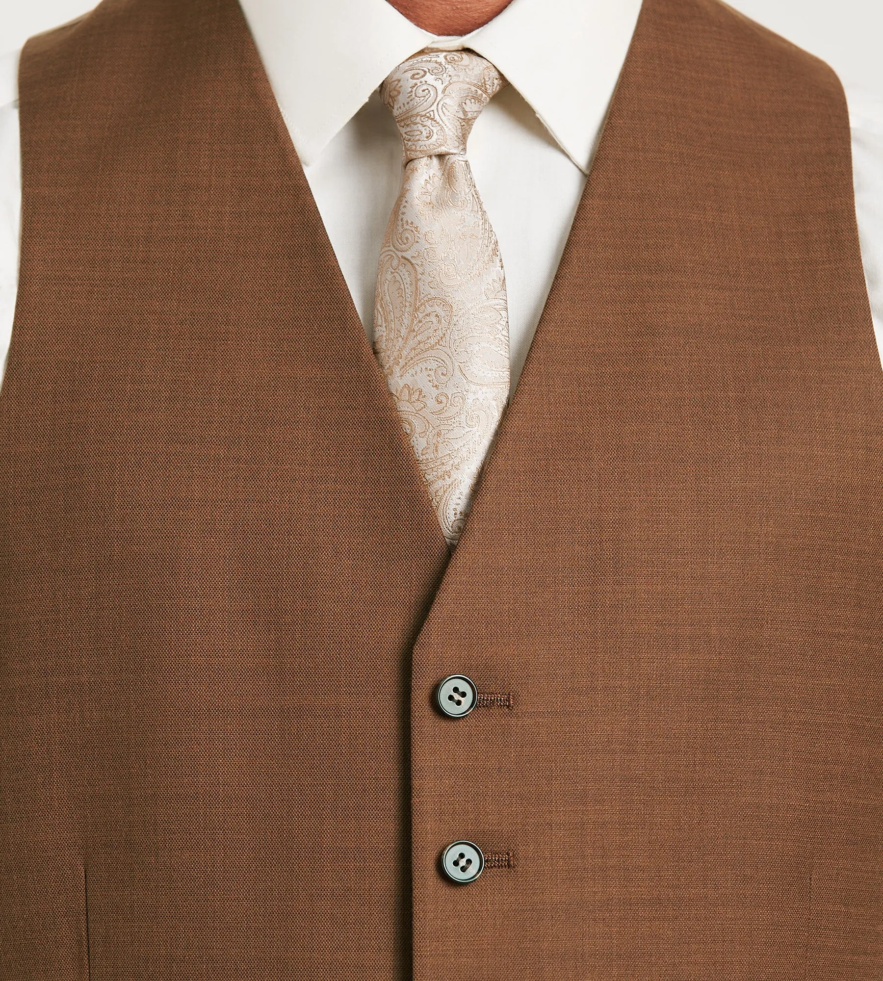 Cappuccino Solid Suit Vest
