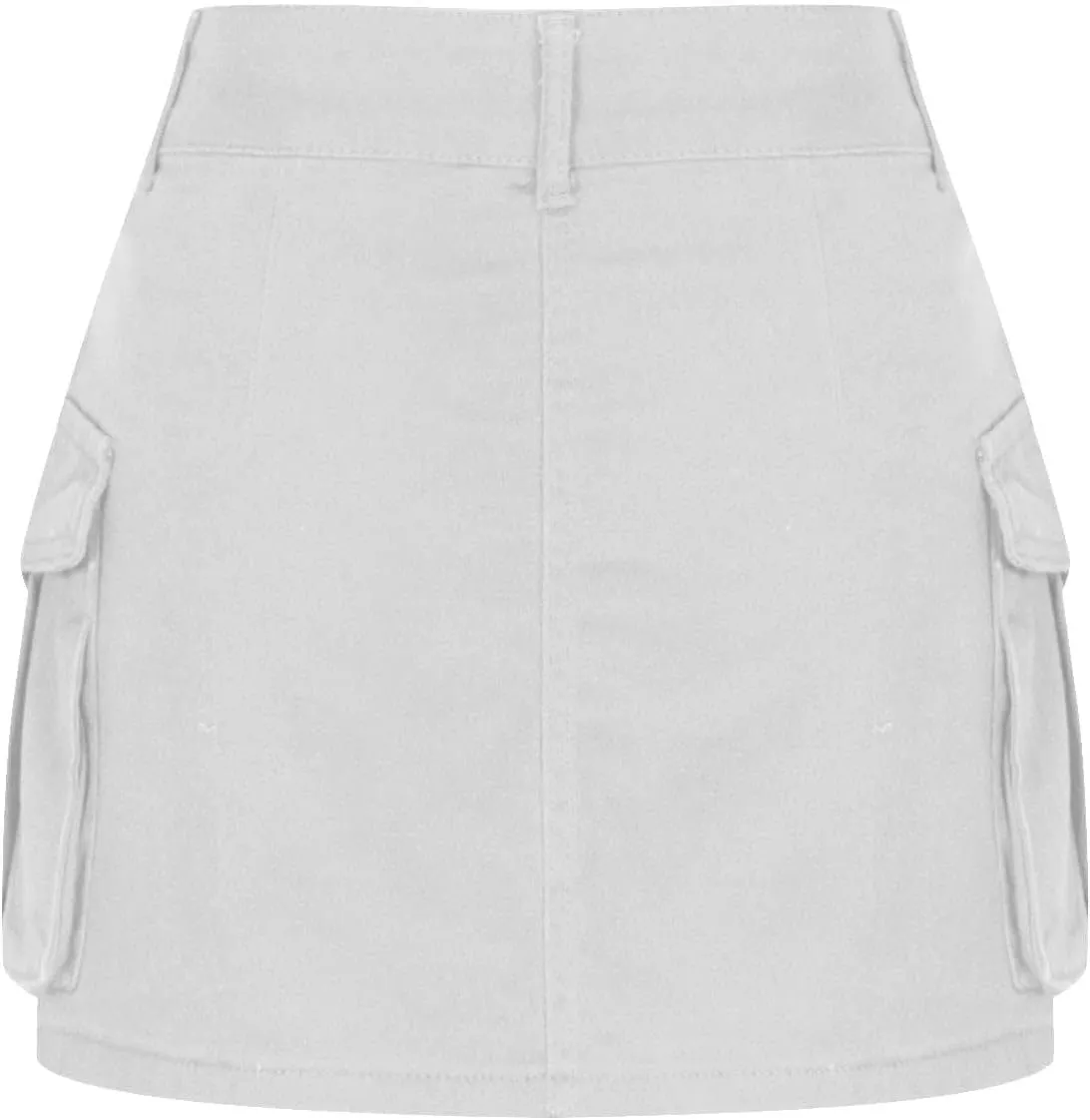 Cargo Denim Skirts for Women Solid Casual Short Jean Skirt Bodycon High Waist Wrap Skirts 2025 Trendy Y2K Mini Skirt