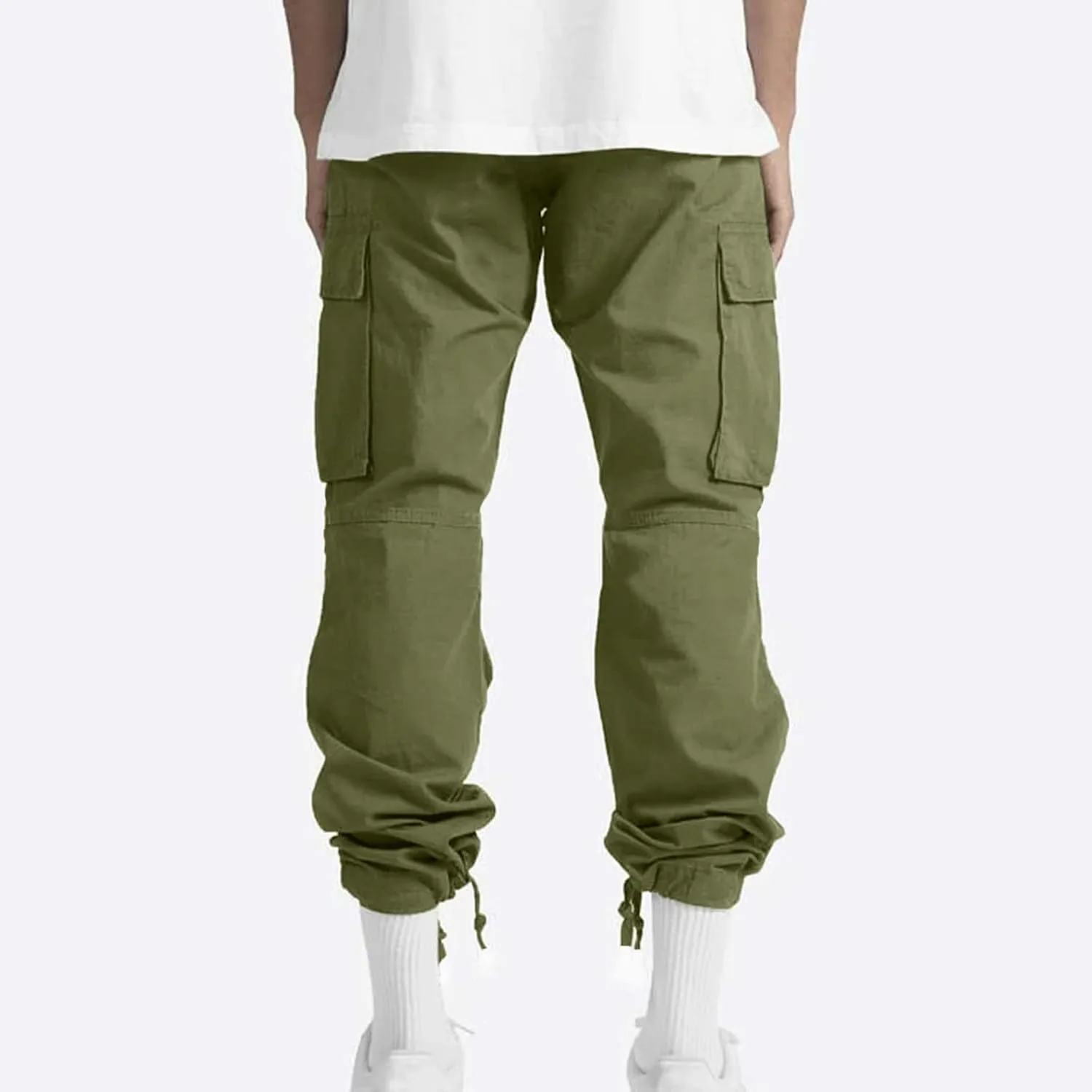 Cargo Pants for Men Baggy Drawstring Elastic Waist Sweatpants Stylish with Pockets Work Pants 2024 Joggers Trousers