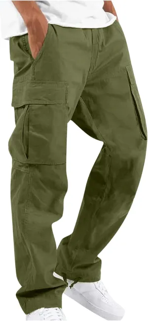 Cargo Pants for Men Baggy Drawstring Elastic Waist Sweatpants Stylish with Pockets Work Pants 2024 Joggers Trousers