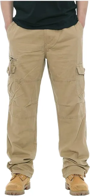 Cargo Work Pants for Men Slim Fit Zipper Pockets Baggy Pants Stretch Tapered Fit Sweat Pants Joggers Plus Size Pants