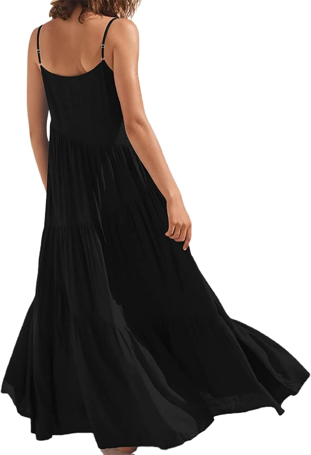 Chatinction Womens Summer Spaghetti Strap Sleeveless Long Maxi Dress Flowy Beach Vacation Dresses