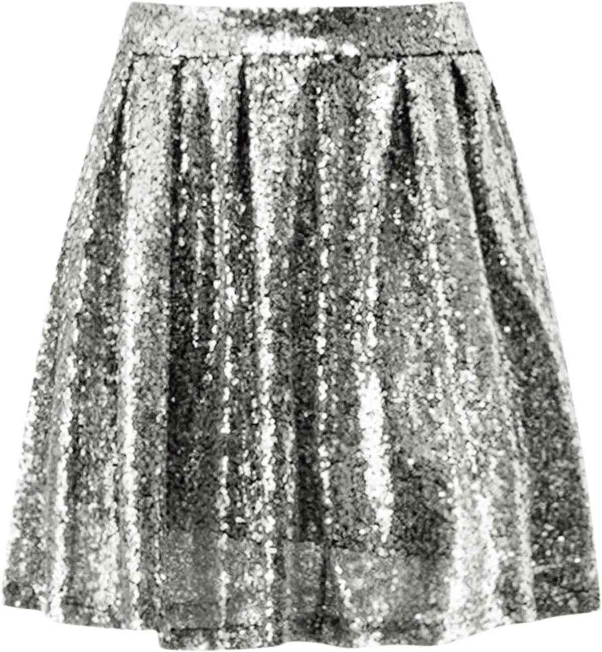 Christmas Skirt Women's Fashion High Waist Pleated Solid Color Short Skirt Loose Sequin Skirt Womens Midi Skirts