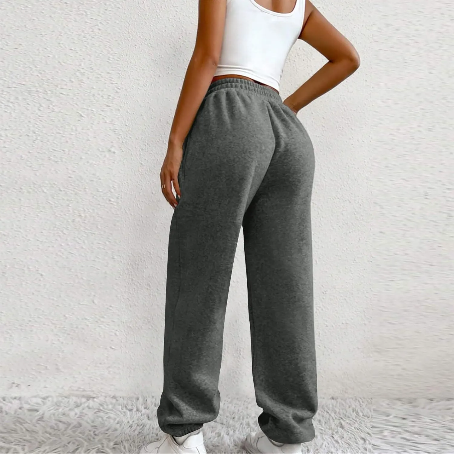 Comfy Pants,Women's High Waist Solid Color Casual Trousers Workout Sports Joggers Pants with Spring&Summer Clothing