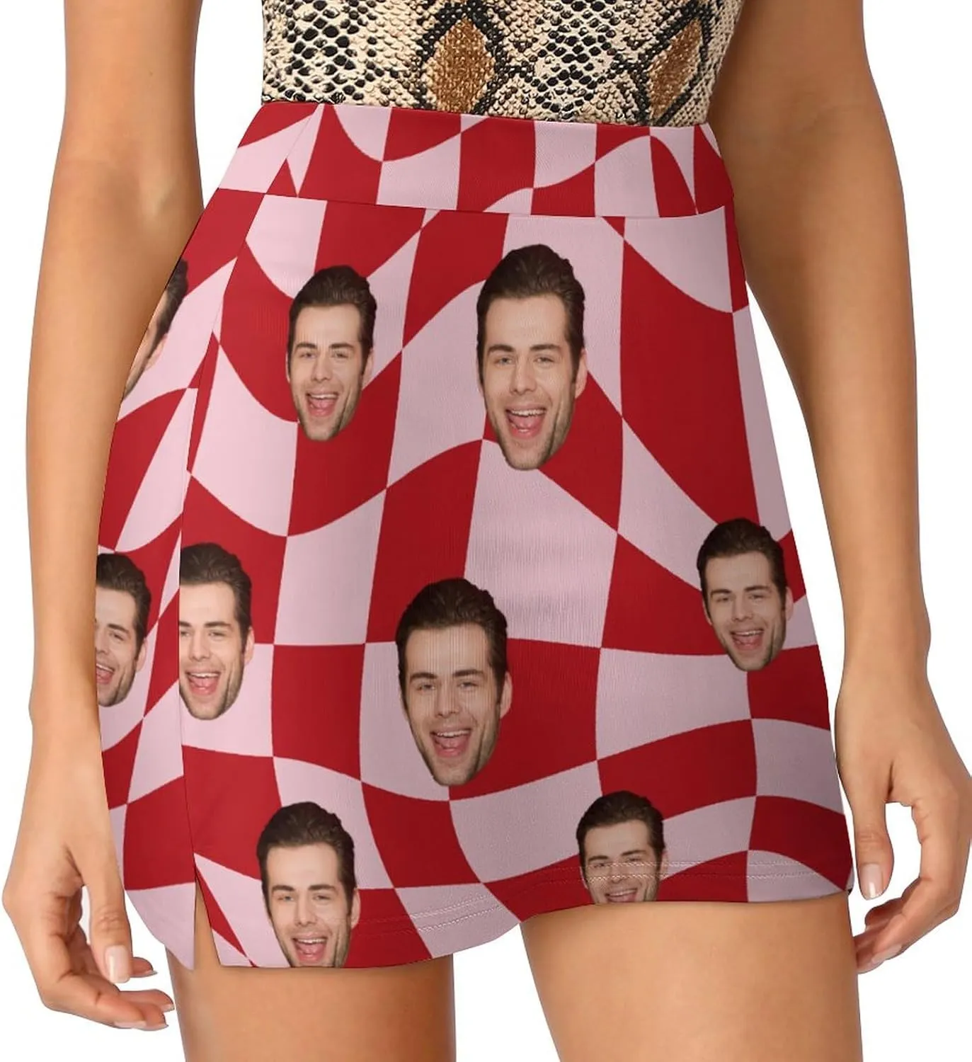 Custom Athletic Tennis Skorts Valentine's Day Gift for Girlfriend Wife Personalized Golf Active Skirt with Pocket