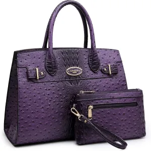 Dasein Women Handbags and Purses Ladies Shoulder Bag Top Handle Satchel Tote Work Bag with Matching Clutch