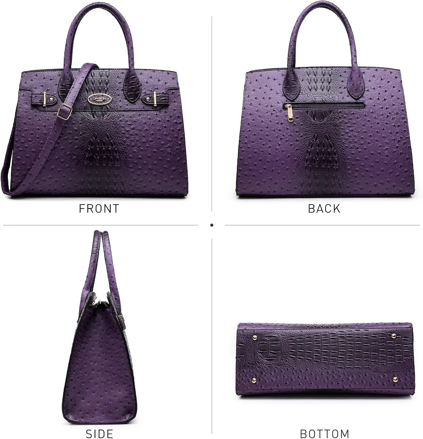 Dasein Women Handbags and Purses Ladies Shoulder Bag Top Handle Satchel Tote Work Bag with Matching Clutch