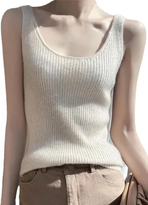 Dninmim Women's Knit Camisole Top V-Neck Sling Thin Inside Stretch Vest