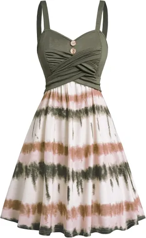 DRESSFO Summer Dress Sundress Cami Dress for Women