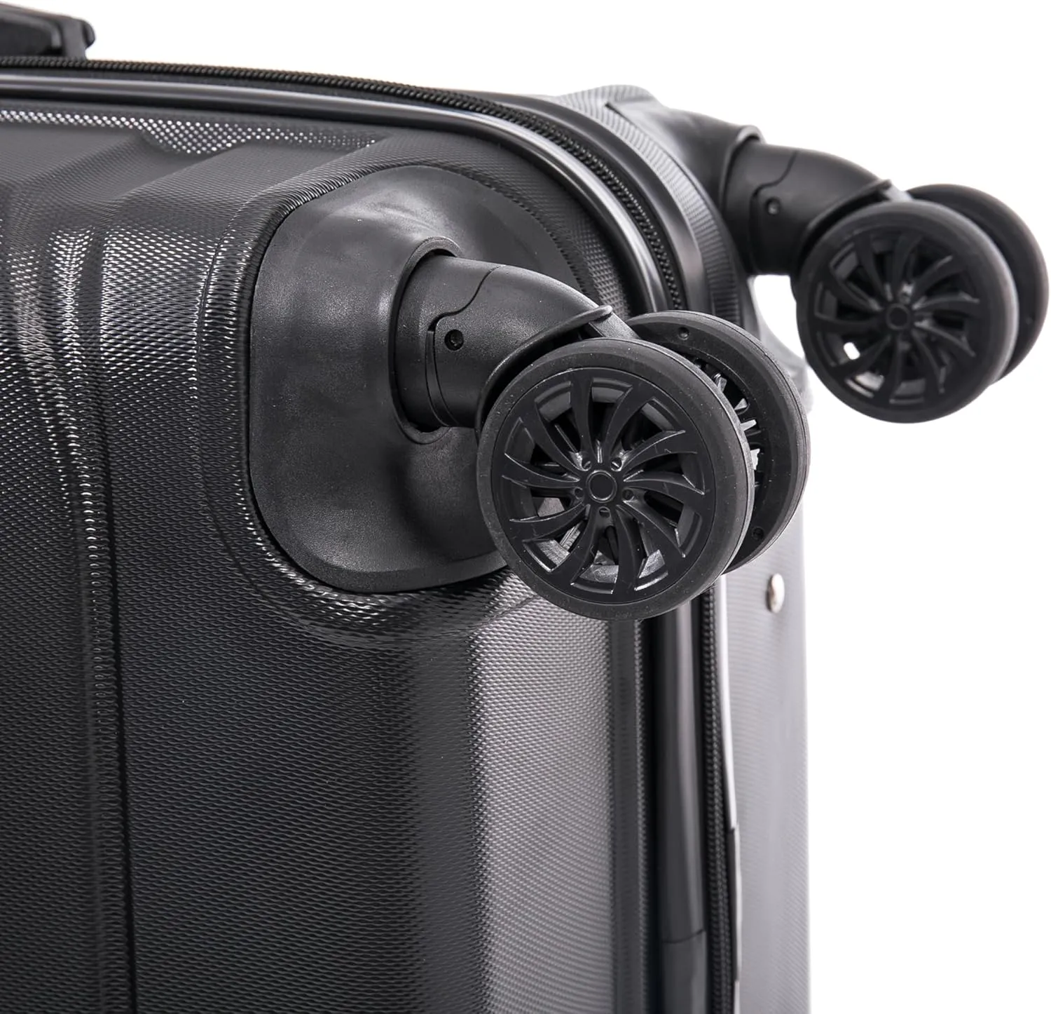 DUKAP SENSE Hardside Luggage with Spinner Wheels | 20 in Durable Lightweight Carry on Suitcase for Travel | Zipper Clouser Suit Case with Gel Handles and Trolley | Black