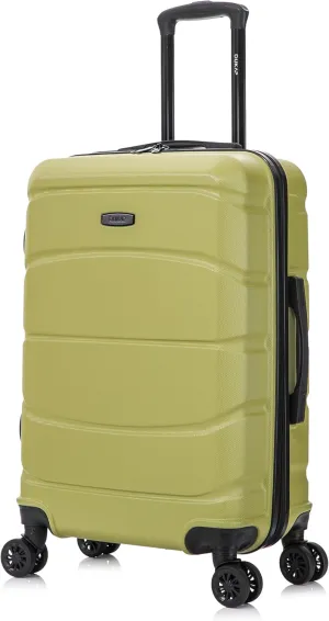 DUKAP SENSE Hardside Luggage with Spinner Wheels | 24 in Durable Lightweight Medium Checked Suitcase for Travel | Zipper Clouser Suit Case with Gel Handles and Trolley | Green