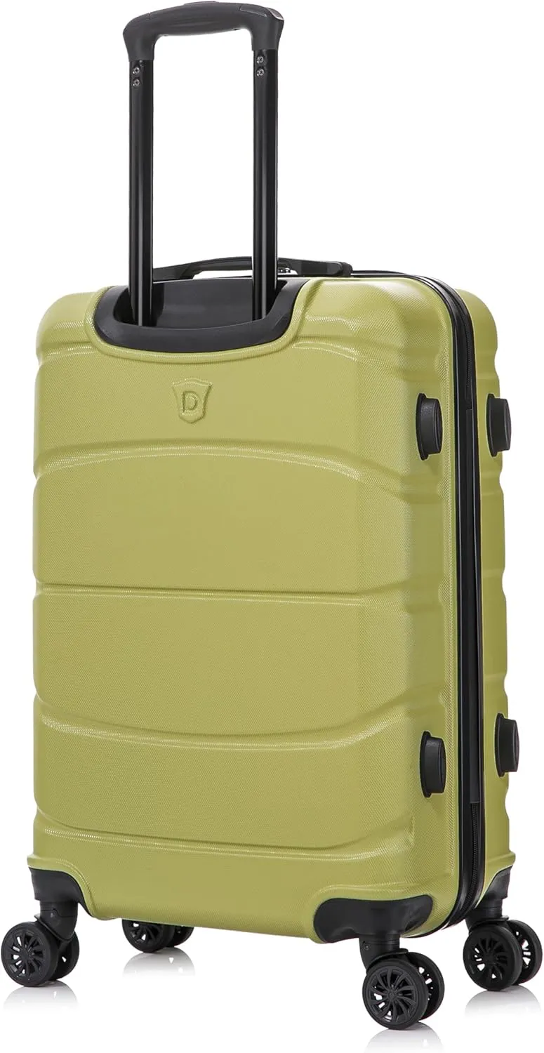 DUKAP SENSE Hardside Luggage with Spinner Wheels | 24 in Durable Lightweight Medium Checked Suitcase for Travel | Zipper Clouser Suit Case with Gel Handles and Trolley | Green