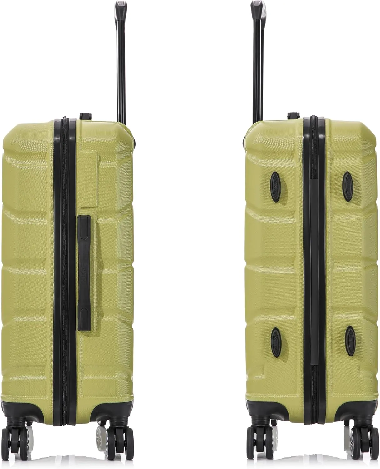 DUKAP SENSE Hardside Luggage with Spinner Wheels | 24 in Durable Lightweight Medium Checked Suitcase for Travel | Zipper Clouser Suit Case with Gel Handles and Trolley | Green