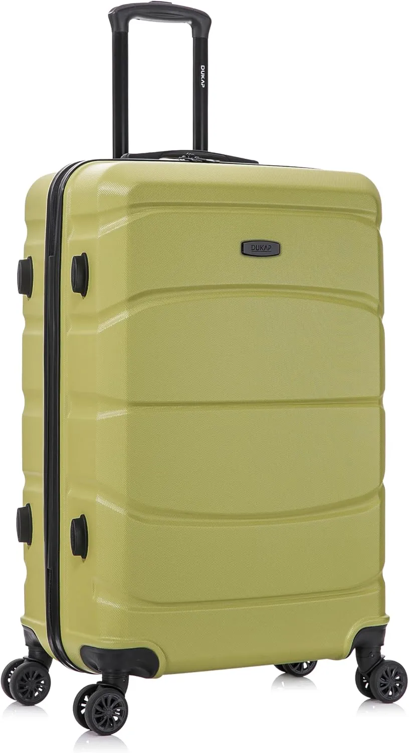 DUKAP SENSE Hardside Luggage with Spinner Wheels | 28 in Durable Lightweight Large Checked Suitcase for Travel | Zipper Clouser Suit Case with Gel Handles and Trolley | Green