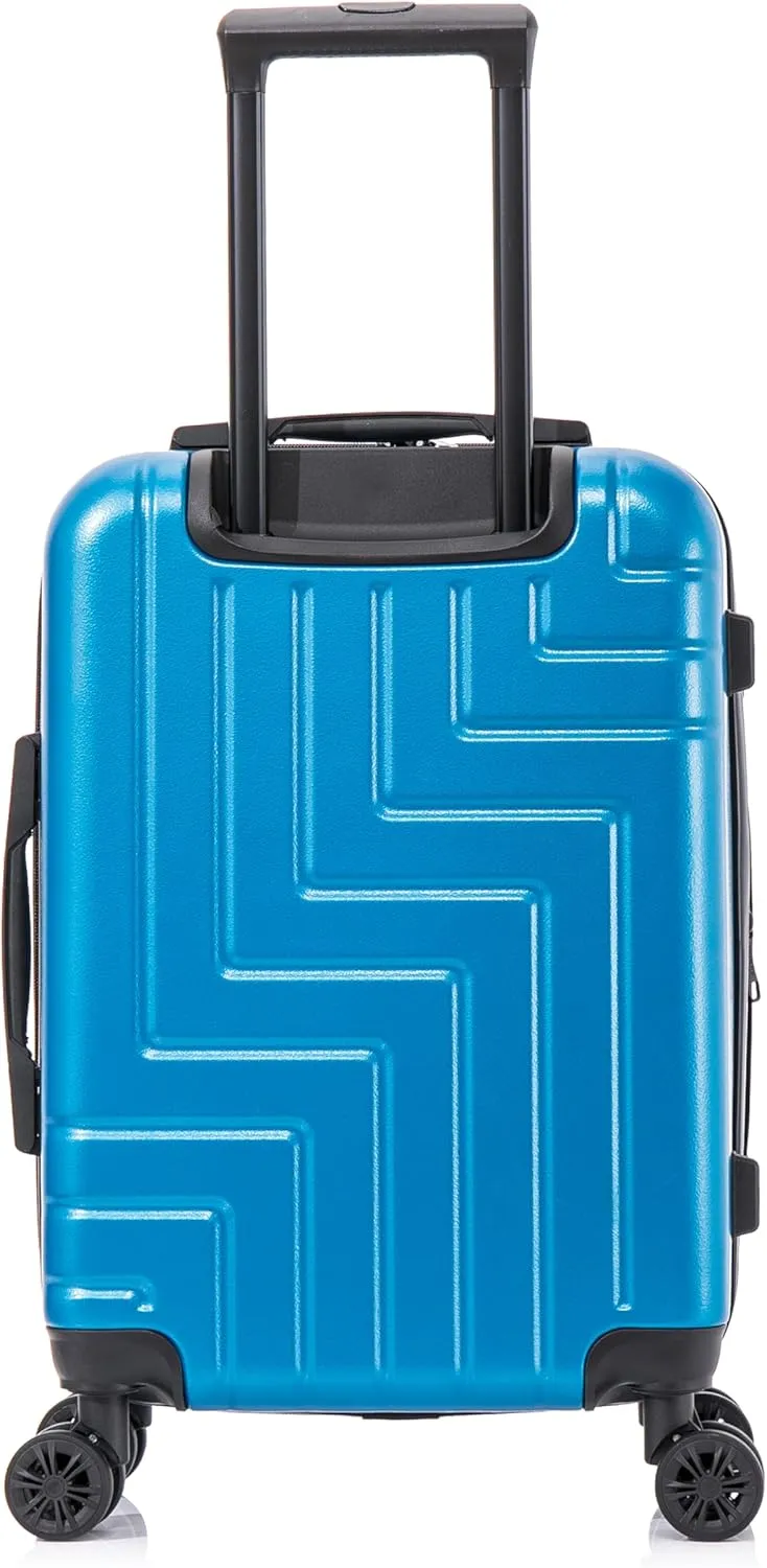DUKAP ZAHAV Hardside Luggage with Spinner Wheels | 20 in Durable Lightweight Carry on Suitcase for Travel | Zipper Clouser Suit Case with Gel Handles and Trolley | Teal