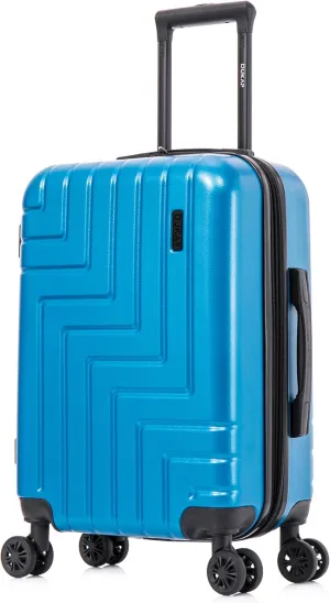 DUKAP ZAHAV Hardside Luggage with Spinner Wheels | 20 in Durable Lightweight Carry on Suitcase for Travel | Zipper Clouser Suit Case with Gel Handles and Trolley | Teal