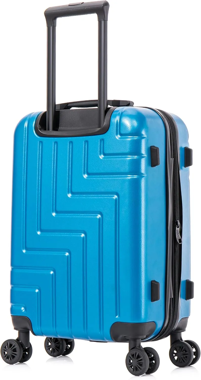 DUKAP ZAHAV Hardside Luggage with Spinner Wheels | 20 in Durable Lightweight Carry on Suitcase for Travel | Zipper Clouser Suit Case with Gel Handles and Trolley | Teal