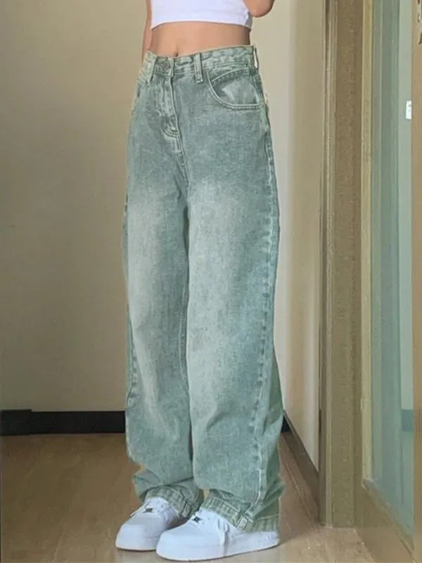 EMMIOL Wide Leg Jeans for Women - Low Waist Baggy Loose Boyfriends Denim Pants - Y2K 90S Style