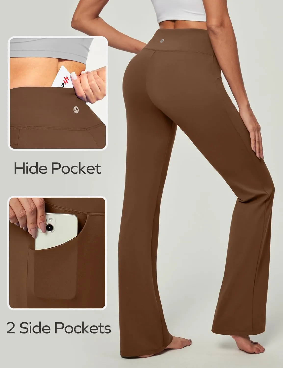Ewedoos Bootcut Yoga Pants with Pockets for Women Wide Leg Pants Woman High Waisted Stretchy Work Pants for Yoga Workout