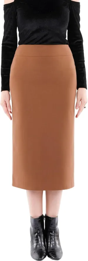 G-Line Pencil Midi Skirts for Women - Petite to Plus Size Midi Skirt - High Waisted, Back Slit, Knee Length Women's Skirts