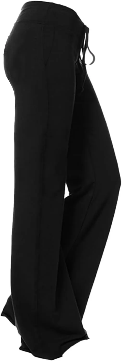 Gcvizuso High Waisted Cargo Pants for Women Drawstring Waist Wide Leg Trousers with Pockets Plus Size Solid Loose Leggings