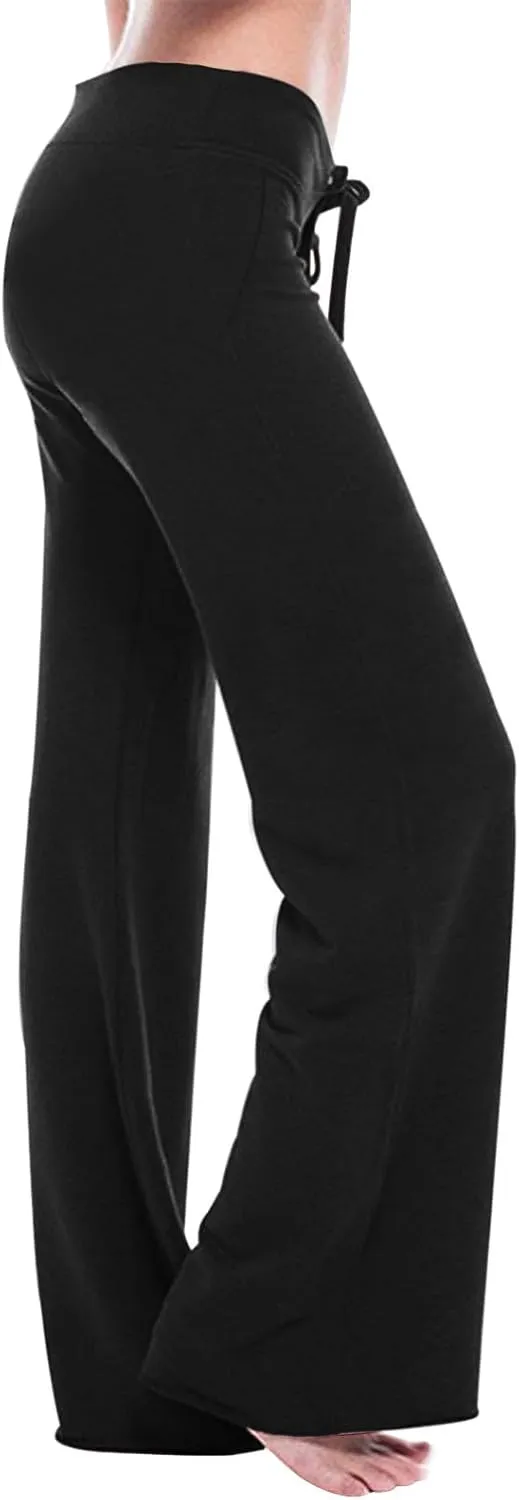 Gcvizuso High Waisted Cargo Pants for Women Drawstring Waist Wide Leg Trousers with Pockets Plus Size Solid Loose Leggings